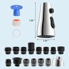 imageHibbent Metal Pull Down Spray Head for Kitchen Faucet Kitchen Sink Spray Nozzle with 15 Adapters Faucet Head Replacement Compatible with Moen American Standard Delta Kohler Faucet Brushed NickelChrome