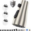 imageHibbent Metal Pull Down Spray Head for Kitchen Faucet Kitchen Sink Spray Nozzle with 15 Adapters Faucet Head Replacement Compatible with Moen American Standard Delta Kohler Faucet Brushed NickelBrushed Nickel