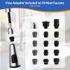 imageHibbent Pull Down Faucet Head Replacement 4Function Kitchen Sink Spray Nozzle Replacement with 15 Adapters Compatible with Moen American Standard Delta Kohler Faucets Brushed NickelChrome