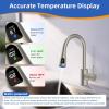 imageHibbent Pull Down Faucet Head Replacement 4Function Kitchen Sink Spray Nozzle Replacement with 15 Adapters Compatible with Moen American Standard Delta Kohler Faucets Brushed NickelBrushed Nickel