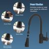 imageHibbent Pull Down Faucet Head Replacement 4Function Kitchen Sink Spray Nozzle Replacement with 15 Adapters Compatible with Moen American Standard Delta Kohler Faucets Brushed NickelOil Rubbed Bronze