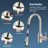 imageHibbent Pull Down Faucet Head Replacement 4Function Kitchen Sink Spray Nozzle Replacement with 15 Adapters Compatible with Moen American Standard Delta Kohler Faucets Brushed NickelBrushed Nickel