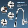 imageHibbent Pull Down Faucet Head Replacement 4Function Kitchen Sink Spray Nozzle Replacement with 15 Adapters Compatible with Moen American Standard Delta Kohler Faucets Brushed NickelChrome