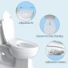 imageHibbent Round Bidet Toilet Seat with Slow Close NonElectric Bidet Attachment for Toilet Seat with Dual Nozzle Bidet Sprayer with Adjustable SelfCleaning Nozzles Brass T AdapterElongated