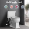 imageHibbent Round Bidet Toilet Seat with Slow Close NonElectric Bidet Attachment for Toilet Seat with Dual Nozzle Bidet Sprayer with Adjustable SelfCleaning Nozzles Brass T AdapterElongated