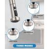 imageHibbent Stainless Steels Pull Down Kitchen Faucet Head Replacement 3 Function Sink Faucet Sprayer Head with 15 Adapters Compatible with Moen American Standard Delta Kohler Faucets ChromeBrushed Nickel