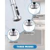 imageHibbent Stainless Steels Pull Down Kitchen Faucet Head Replacement 3 Function Sink Faucet Sprayer Head with 15 Adapters Compatible with Moen American Standard Delta Kohler Faucets ChromeChrome
