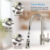 imageHibbent Stainless Steels Pull Down Kitchen Faucet Head Replacement 3 Function Sink Faucet Sprayer Head with 15 Adapters Compatible with Moen American Standard Delta Kohler Faucets ChromeBrushed Nickel