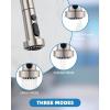 imageHibbent Stainless Steels Pull Down Kitchen Faucet Head Replacement 3 Function Sink Faucet Sprayer Head with 15 Adapters Compatible with Moen American Standard Delta Kohler Faucets ChromeBrushed Nickel