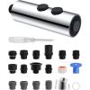 imageHibbent Metal Pull Down Kitchen Faucet Head Replacement with 15 Adapters Sink Spray Head 2 Function Spray Nozzle Compatible with Moen American Standard Delta Kohler Faucets Brushed NickelChrome
