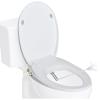 imageHibbent Round Bidet Toilet Seat with Slow Close NonElectric Bidet Attachment for Toilet Seat with Dual Nozzle Bidet Sprayer with Adjustable SelfCleaning Nozzles Brass T AdapterRound