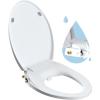 imageHibbent Round Bidet Toilet Seat with Slow Close NonElectric Bidet Attachment for Toilet Seat with Dual Nozzle Bidet Sprayer with Adjustable SelfCleaning Nozzles Brass T AdapterElongated