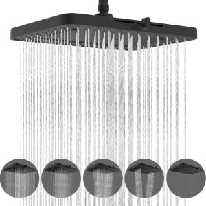 imageHibbent 5 Spray Modes Shower Head 13 High Pressure Rain Shower Head Large Rainfall Showerhead for Bathroom High Flow Waterfall Fixed Showerheads with Adjustable Swivel Ball Joint ChromeOil Rubbed Bronze