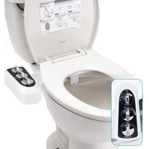 imageHibbent Bidet Attachment for Toilet Self Cleaning Dual Nozzle Hot ampamp Cold Water Spray NonElectric Mechanical Bidet Toilet Seat for Rear or Female Washing Sanitizing Adjustable Water Pressure WhiteBlack