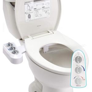 imageHibbent Bidet Attachment for Toilet Self Cleaning Dual Nozzle Hot ampamp Cold Water Spray NonElectric Mechanical Bidet Toilet Seat for Rear or Female Washing Sanitizing Adjustable Water Pressure WhiteWhite