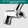 imageAll Metal 16 Inch Solid Brass Adjustable Curved Shower Head Extension Arm Flexible Height ampamp Angle Shower Arm Extender with Lock JointsUniversal Connection Stainless Steel Pipe Height ExtendingChrome