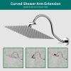 imageAll Metal 16 Inch Solid Brass Adjustable Curved Shower Head Extension Arm Flexible Height ampamp Angle Shower Arm Extender with Lock JointsUniversal Connection Stainless Steel Pipe Height ExtendingChrome
