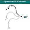 imageAll Metal 16 Inch Solid Brass Adjustable Curved Shower Head Extension Arm Flexible Height ampamp Angle Shower Arm Extender with Lock JointsUniversal Connection Stainless Steel Pipe Height ExtendingChrome