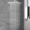 imageHibbent Thickness Metal Rain Shower Head 10 Inch High Pressure Rainfall Shower Head Square Large Bathroom Waterfall Shower Heads High Flow Fixed Showerheads with Adjustable Brass Ball Joint ChromeChrome