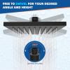 imageHibbent Thickness Metal Rain Shower Head 10 Inch High Pressure Rainfall Shower Head Square Large Bathroom Waterfall Shower Heads High Flow Fixed Showerheads with Adjustable Brass Ball Joint ChromeMatte Black