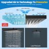 imageHibbent Thickness Metal Rain Shower Head 10 Inch High Pressure Rainfall Shower Head Square Large Bathroom Waterfall Shower Heads High Flow Fixed Showerheads with Adjustable Brass Ball Joint ChromeMatte Black
