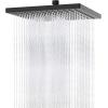 imageHibbent Thickness Metal Rain Shower Head 10 Inch High Pressure Rainfall Shower Head Square Large Bathroom Waterfall Shower Heads High Flow Fixed Showerheads with Adjustable Brass Ball Joint ChromeMatte Black