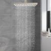 imageHibbent Thickness Metal Rain Shower Head 10 Inch High Pressure Rainfall Shower Head Square Large Bathroom Waterfall Shower Heads High Flow Fixed Showerheads with Adjustable Brass Ball Joint ChromeBrushed Nickel