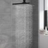 imageHibbent Thickness Metal Rain Shower Head 10 Inch High Pressure Rainfall Shower Head Square Large Bathroom Waterfall Shower Heads High Flow Fixed Showerheads with Adjustable Brass Ball Joint ChromeMatte Black