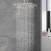 imageHibbent Thickness Metal Rain Shower Head 10 Inch High Pressure Rainfall Shower Head Square Large Bathroom Waterfall Shower Heads High Flow Fixed Showerheads with Adjustable Brass Ball Joint ChromeBrushed Nickel