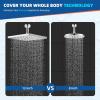 imageHibbent Thickness Metal Rain Shower Head 10 Inch High Pressure Rainfall Shower Head Square Large Bathroom Waterfall Shower Heads High Flow Fixed Showerheads with Adjustable Brass Ball Joint ChromeChrome