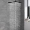 imageHibbent Thickness Metal Rain Shower Head 10 Inch High Pressure Rainfall Shower Head Square Large Bathroom Waterfall Shower Heads High Flow Fixed Showerheads with Adjustable Brass Ball Joint ChromeMatte Black