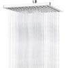 imageHibbent Thickness Metal Rain Shower Head 10 Inch High Pressure Rainfall Shower Head Square Large Bathroom Waterfall Shower Heads High Flow Fixed Showerheads with Adjustable Brass Ball Joint ChromeChrome
