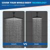 imageHibbent Thickness Metal Rain Shower Head 10 Inch High Pressure Rainfall Shower Head Square Large Bathroom Waterfall Shower Heads High Flow Fixed Showerheads with Adjustable Brass Ball Joint ChromeMatte Black