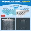 imageHibbent Thickness Metal Rain Shower Head 10 Inch High Pressure Rainfall Shower Head Square Large Bathroom Waterfall Shower Heads High Flow Fixed Showerheads with Adjustable Brass Ball Joint ChromeChrome