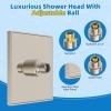 imageHibbent Thickness Metal Rain Shower Head 10 Inch High Pressure Rainfall Shower Head Square Large Bathroom Waterfall Shower Heads High Flow Fixed Showerheads with Adjustable Brass Ball Joint ChromeBrushed Nickel