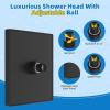 imageHibbent Thickness Metal Rain Shower Head 10 Inch High Pressure Rainfall Shower Head Square Large Bathroom Waterfall Shower Heads High Flow Fixed Showerheads with Adjustable Brass Ball Joint ChromeMatte Black