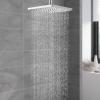 imageHibbent Thickness Metal Rain Shower Head 10 Inch High Pressure Rainfall Shower Head Square Large Bathroom Waterfall Shower Heads High Flow Fixed Showerheads with Adjustable Brass Ball Joint ChromeChrome