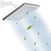 imageHibbent Thickness Metal Rain Shower Head 10 Inch High Pressure Rainfall Shower Head Square Large Bathroom Waterfall Shower Heads High Flow Fixed Showerheads with Adjustable Brass Ball Joint ChromeChrome