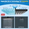 imageHibbent Thickness Metal Rain Shower Head 10 Inch High Pressure Rainfall Shower Head Square Large Bathroom Waterfall Shower Heads High Flow Fixed Showerheads with Adjustable Brass Ball Joint ChromeMatte Black