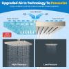 imageHibbent Thickness Metal Rain Shower Head 10 Inch High Pressure Rainfall Shower Head Square Large Bathroom Waterfall Shower Heads High Flow Fixed Showerheads with Adjustable Brass Ball Joint ChromeBrushed Nickel