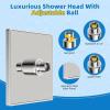 imageHibbent Thickness Metal Rain Shower Head 10 Inch High Pressure Rainfall Shower Head Square Large Bathroom Waterfall Shower Heads High Flow Fixed Showerheads with Adjustable Brass Ball Joint ChromeChrome