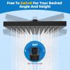 imageHibbent Thickness Metal Rain Shower Head 10 Inch High Pressure Rainfall Shower Head Square Large Bathroom Waterfall Shower Heads High Flow Fixed Showerheads with Adjustable Brass Ball Joint ChromeMatte Black
