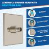 imageHibbent Thickness Metal Rain Shower Head 10 Inch High Pressure Rainfall Shower Head Square Large Bathroom Waterfall Shower Heads High Flow Fixed Showerheads with Adjustable Brass Ball Joint ChromeBrushed Nickel