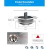 imageHibbent Upgraded 3 in 1 Kitchen Sink Drain Strainer and Stopper Combo Stainless Steel Metal Pop Up Sink Stopper AntiClogging Basket with Foldable Handle for US Standard 312 Inch Drain2PSUS304 Drain Part with 3 Strainers