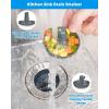 imageHibbent Upgraded 3 in 1 Kitchen Sink Drain Strainer and Stopper Combo Stainless Steel Metal Pop Up Sink Stopper AntiClogging Basket with Foldable Handle for US Standard 312 Inch DrainStainlesswrap Shell with 1 Strainer
