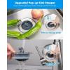 imageHibbent Upgraded 3 in 1 Kitchen Sink Drain Strainer and Stopper Combo Stainless Steel Metal Pop Up Sink Stopper AntiClogging Basket with Foldable Handle for US Standard 312 Inch Drain2PABS Drain Part with 3 Strainers