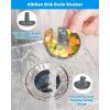 imageHibbent Upgraded 3 in 1 Kitchen Sink Drain Strainer and Stopper Combo Stainless Steel Metal Pop Up Sink Stopper AntiClogging Basket with Foldable Handle for US Standard 312 Inch Drain2PABS Drain Part with 3 Strainers