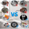 imageHibbent Upgraded 3 in 1 Kitchen Sink Drain Strainer and Stopper Combo Stainless Steel Metal Pop Up Sink Stopper AntiClogging Basket with Foldable Handle for US Standard 312 Inch DrainStainless Steel Drain Part with SUS304 Strainers