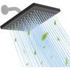 imageHibbent Thickness Metal Rain Shower Head 10 Inch High Pressure Rainfall Shower Head Square Large Bathroom Waterfall Shower Heads High Flow Fixed Showerheads with Adjustable Brass Ball Joint ChromeMatte Black