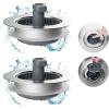 imageHibbent Upgraded 3 in 1 Kitchen Sink Drain Strainer and Stopper Combo Stainless Steel Metal Pop Up Sink Stopper AntiClogging Basket with Foldable Handle for US Standard 312 Inch Drain2P Stainlesswrap Shell with 1 Strainer